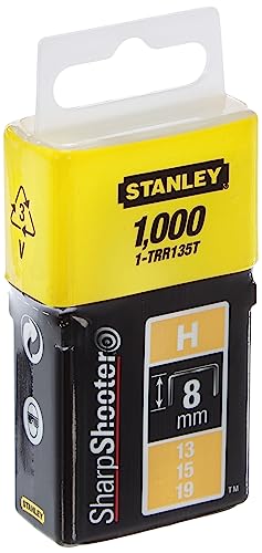 Stanley Klammern Typ H 13/15/19 (8 mm, Geeignet für eine Vielzahl von Aufgaben) 1000 Stück, 1-TRR135T von Stanley