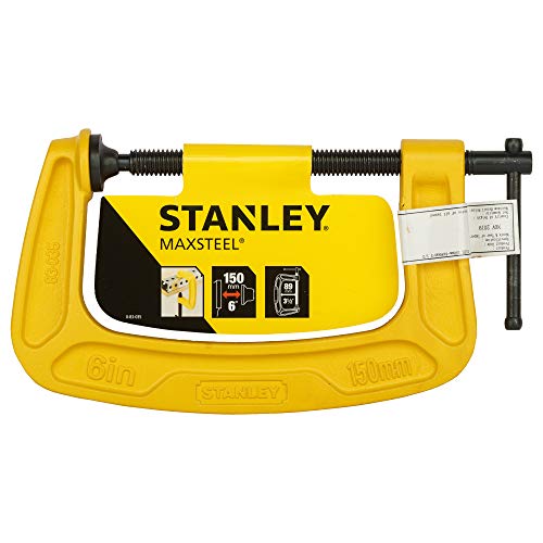 Stanley MaxSteel C-Zwinge (150 mm Spannweite, 89 mm Ausladung, 680 kg Spannkraft, korrissionsbeständig) 0-83-035 von Stanley
