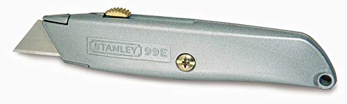 Stanley Messer 99 E 2-10-199 (mit einziehbarer Klinge, 155 mm Länge, robustes Gehäuse aus Zinkdruckguss, mit patentierter InterLock-Verbindung, Ersatzklingen im Griff verstaubar) von Stanley