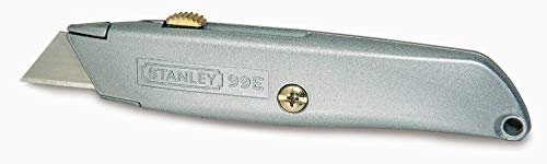 Stanley Messer 99 E 2-10-199 (mit einziehbarer Klinge, 155 mm Länge, robustes Gehäuse aus Zinkdruckguss, mit patentierter InterLock-Verbindung, Ersatzklingen im Griff verstaubar), 1-10-099 von Stanley