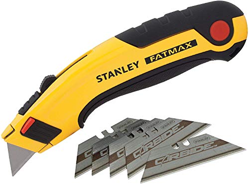 Stanley Fatmax Messer 7-10-778 (mit einziehbarer Klinge, 170 mm Länge, robustes Zinkdruckgehäuse mit patentierter InterLock-Verbindung, Ersatzklingen im Griff verstaubar, Klingenwechsel ohne Werkzeug) von Stanley - FatMax