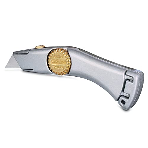 Stanley Messer Titan 2-10-122 (mit einziehbarer Klinge, 184 mm Länge, robustes Zinkdruckgehäuse mit patentierter InterLock-Verbindung, Ersatzklingen im Griff verstaubar) von Stanley