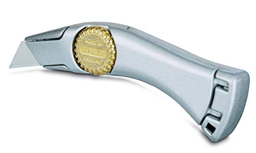 Stanley Messer Titan 2-10-55 (mit feststehender Klinge, 175 mm Länge, robustes Zinkdruckgehäuse mit patentierter InterLock-Verbindung, Ersatzklingen im Griff verstaubar) von Stanley