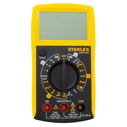 Stanley Mulitmeter (mit 7 Hauptfunktionen und großes LCD Display, aufklappbare Stütze zum freihändigen Arbeiten) STHT0-77364 von Stanley