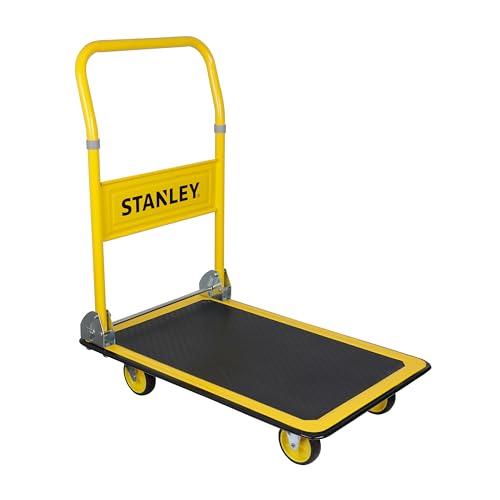 STANLEY klappbarer Plattformwagen, Tragkraft 150kg, SXWTD-PC527, Transportwagen, Lagerwagen, Paketwagen, Abmessungen Ladefläche 73,5x47cm, Schiebebügelwagen STANLEY klappbarer Plattformwagen, Tragkraft 150kg, SXWTD-PC527, Transportwagen, Lagerwagen, Paketwagen, Abmessungen Ladefläche 73,5x47cm, Schiebebügelwagen von Stanley