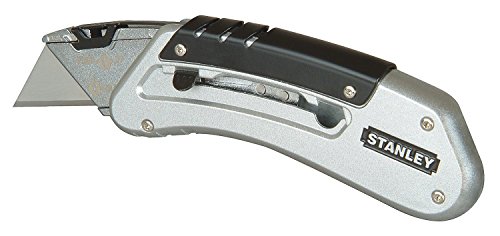 STANLEY Sportmesser Quickslide (145 mm Länge, kompaktes Messer für Beruf & Freizeit, Metallkorpus für maximale Kraftübertragung, Klingenwechsel ohne Werkzeug, mit Gürtelclip) 0-10-810 von Stanley