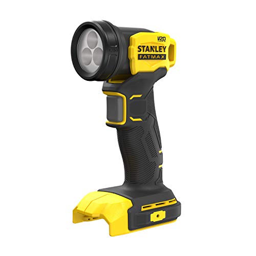 Stanley FatMax Akku-Arbeitslampe SFMCL020B (kompakt, robust und leicht, mit vertikal schwenkbarem Kopf, 3 LEDs mit 140 Lumen, sicherer Stand, Lieferung ohne Akku und Ladegerät) von Stanley - FatMax