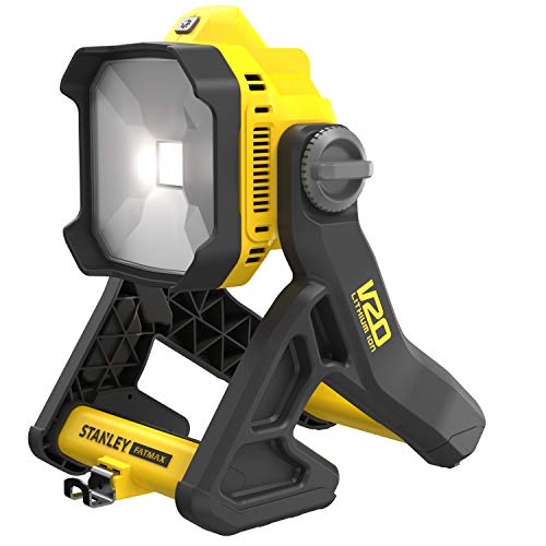 Stanley FatMax 18V Akku-Baustrahler SFMCL030B (sehr robust, für den Einsatz auf Baustelle und Werkstatt, 1.850 Lumen, 2 Lichtstärken, schwenkbarer Kopf, Lieferung ohne Akku und Ladegerät) von Stanley - FatMax