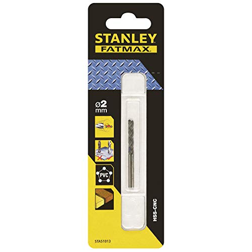 Stanley FatMax HSS-CNC High-Tech Bullet Metallbohrer (auch für Holz/PVC, 2 mm Bohrdurchmesser, 49 mm Gesamtlänge, 2 Stück) STA51013 von Stanley - FatMax