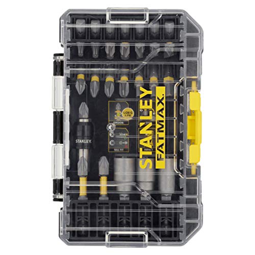 Stanley FatMax 32-tlg. Torsion Schrauberbit-Set STA88557 (umfangreiches Set mit allen gängigen Bittypen, im kleinen ToughCase und Schüttelbox, kompatibel mit Pro-Stack & T-Stak) von Stanley - FatMax