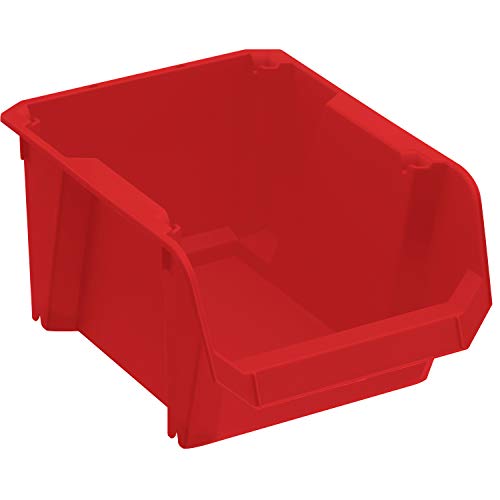 Stanley Lagersichtkästen #3 (rot, schlagfestes Polypropylen, stapelbar, Wandmontage möglich, ideal zur Aufbewahrung von Kleinteilen, Werkzeugen, Zubehör, uvm.) STST82739-1 von Stanley