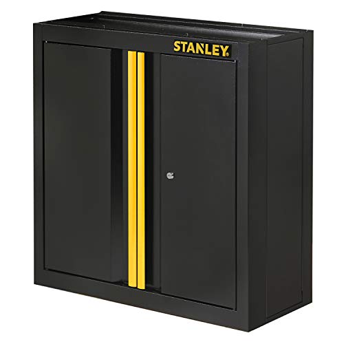 Stanley STST97598-1 Wandschrank RTA (2-türig, 30", mit Stahlrahmen, integriertes Verschlusssystem, Gesamtbelastung bis 45 kg, Track Walls montiert Werden), 83 x 19.5 x 82 cm, Schwarz von Stanley