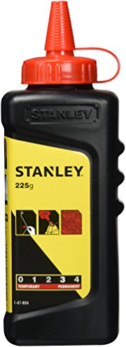 Stanley Schlagschnurkreide (225g, gut haftend, sehr wasserfest, schwer löslich, in Kunststoffdose) 1-47-804, rot von Stanley