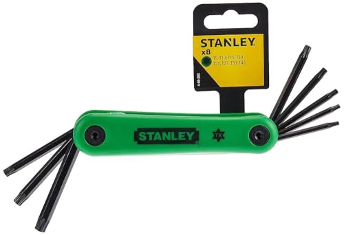 Stanley Stiftschlüssel-Set (8-teilig Torx, je 1x T9/10/15/20/25/27/30/40, Silizium-Stahl, Kunststoffhalter) 4-69-263 von Stanley