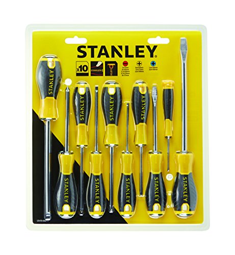 Stanley Tools sta060211 PH/SL/PZ Essential-Schraubendreher – Gelb/Schwarz (Set von 10) von Stanley
