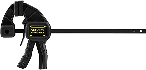 Stanley FatMax Einhandzwinge Klein FMHT0-83231 (114mm Schienen-Länge, 15kg Spannkraft, verwindungssteife I-Profil-Schiene, leichtes Umstellen von Spannen auf Spreizen, abnehmbare Schutzkappen) von Stanley - FatMax