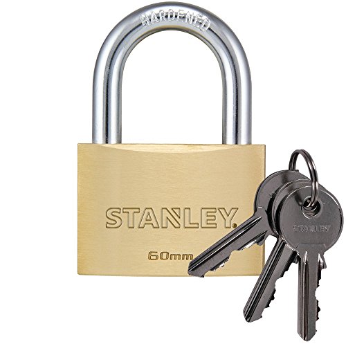 Stanley Vorhängeschloss - 60 MM - 2 Schlüssel - Massivmessing von Stanley