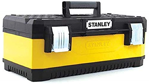 Stanley Werkzeugbox / Werkzeugkoffer (50x30x22cm, aus Metall-Kunststoff mit robuster Konstruktion, Koffer mit Bi-Material Griff, Aufbewahrung von Werkzeugen, rostfreie Schließen) 1-95-612 von Stanley