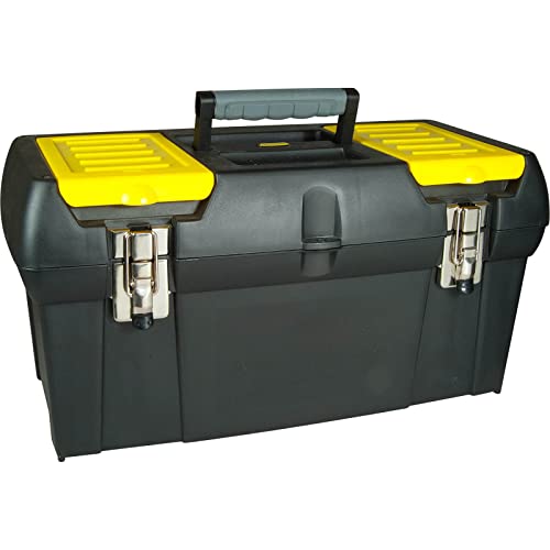 Stanley Werkzeugbox / Werkzeugkoffer Millenium (19", 49x26x25cm, herausnehmbare Ablage, Box mit zwei Organizern für Werkzeuge, robuster Koffer mit Metallschließen, Kunststoffgriff) 1-92-066 von Stanley