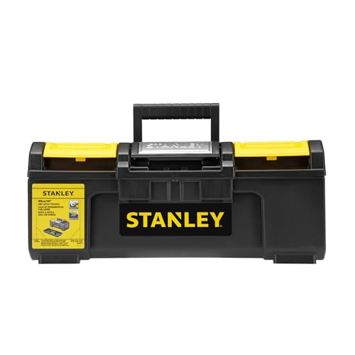STANLEY 16 Zoll One-Touch Werkzeugkasten, Schwerlast-Aufbewahrung mit Herausnehmbarem Einsatz, Sicherungsöse für Vorhängeschloss, Organizer-Fächer, Kompakter & Robuster Koffer – 1-79-216 von Stanley