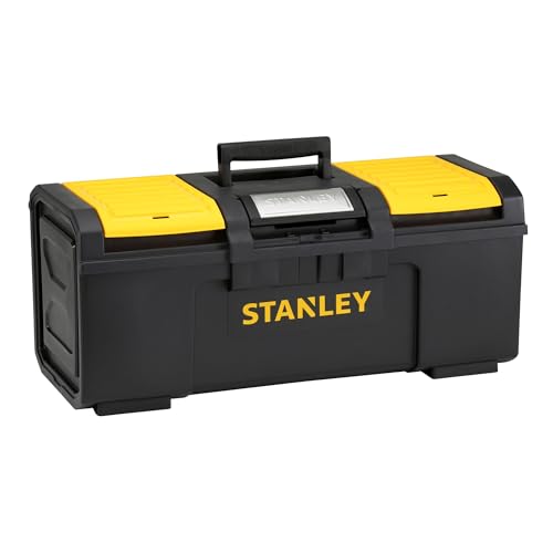 Stanley Werkzeugbox / Werkzeugkoffer Basic 1-79-218 (24", 60x28x26cm, Koffer mit Schnellverschluss und Organizer, Box aus Kunststoff, praktischer und organisierter Werkzeugkasten) von Stanley