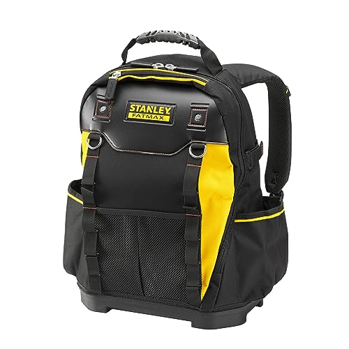 Stanley Werkzeugrucksack (36 x 46 x 27 cm, mit Taschen für Werkzeug, Zubehör, Laptop, Netzfach, robustes Denier Nylon, ergonomische Rücken- und Schulterpolsterung) 1-95-611,Schwarz von Stanley