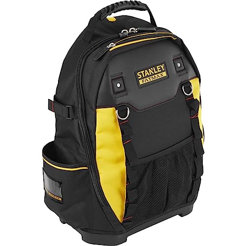 Stanley Werkzeugrucksack (36 x 46 x 21 cm, mit Taschen für Werkzeug, Zubehör, Laptop, Netzfach, robustes Denier Nylon, ergonomische Rücken- und Schulterpolsterung) 1-95-611,Schwarz von Stanley