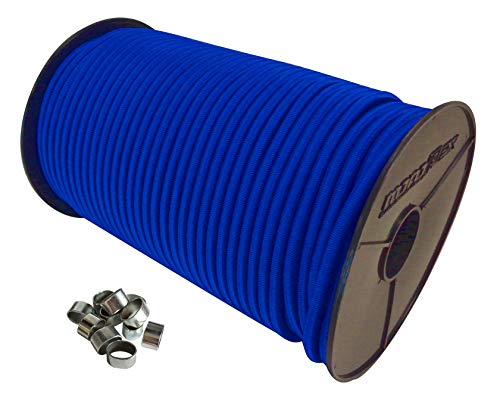 Seilwelt 10mm Expanderseil 10 m Gummiseil + 10 Würgeklemmen Gummileine Planenseil Seil Plane in Blau von StanleysSeilShop