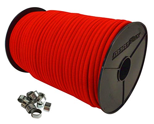 Seilwelt 10mm Expanderseil 10 m Gummiseil + 30 Würgeklemmen Gummileine Planenseil Seil Plane in Rot von StanleysSeilShop