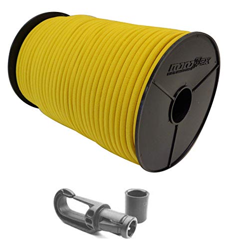 Seilwelt 8mm Expanderseil 20m Gummiseil + 20 Karabiner Gummileine Planenseil Seil Plane in Gelb von StanleysSeilShop