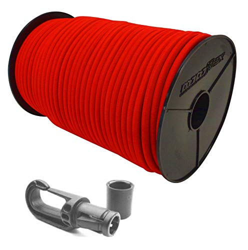 Seilwelt 8mm Expanderseil 20m Gummiseil + 20 Karabiner Gummileine Planenseil Seil Plane in Rot von StanleysSeilShop