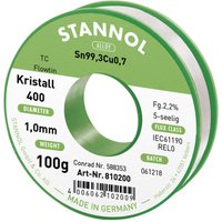 Stannol - Ecology tc Lötzinn, bleifrei Spule Sn99,3Cu0,7 REL0 100 g 1 mm von Stannol