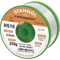 Stannol - gebraucht] Hs10 2510 Lötzinn Bleifrei Spule Sn95,5 Ag3,8 Cu0,7 Rom1 250 g 0.5 Mm B-Ware von Stannol