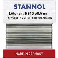 HS10 Lötzinn, bleifrei bleifrei Sn99,3Cu0,7 ROM1 10 g 0.5 mm - Stannol von Stannol