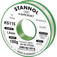 Stannol - KS115 Lötzinn, bleifrei Spule Sn99,3Cu0,7 ROM1 100 g 1.5 mm von Stannol