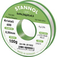 Stannol - Kristall 600 Fairtin Lötzinn, bleifrei bleifrei Sn96,5Ag3Cu0,5 REL0 100 g 0.5 mm von Stannol