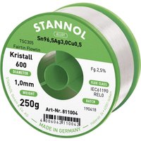 Stannol - Kristall 600 Fairtin Lötzinn, bleifrei bleifrei Sn96,5Ag3Cu0,5 REL0 250 g 1 mm Stannol - Kristall 600 Fairtin Lötzinn, bleifrei bleifrei Sn96,5Ag3Cu0,5 REL0 250 g 1 mm von Stannol