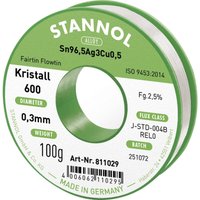 Kristall 600 Lötzinn, bleifrei Spule Sn96,5Ag3Cu0,5 REL0 100 g 0.3 mm - Stannol Kristall 600 Lötzinn, bleifrei Spule Sn96,5Ag3Cu0,5 REL0 100 g 0.3 mm - Stannol von Stannol