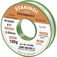 Stannol - Kristall 611 Fairtin Lötzinn, bleifrei bleifrei Sn96,5Ag3Cu0,5 REM1 100 g 0.5 mm Stannol - Kristall 611 Fairtin Lötzinn, bleifrei bleifrei Sn96,5Ag3Cu0,5 REM1 100 g 0.5 mm von Stannol