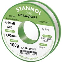 Stannol - Kristall 600 Fairtin Lötzinn, bleifrei bleifrei Sn96,5Ag3Cu0,5 REL0 100 g 1 mm Stannol - Kristall 600 Fairtin Lötzinn, bleifrei bleifrei Sn96,5Ag3Cu0,5 REL0 100 g 1 mm von Stannol