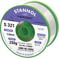S321 2,0% 1,0MM SN99CU0,7CD 250G Lötzinn, bleifrei bleifrei, Spule Sn99,3Cu0,7 ORH1 250 g 1 - Stannol von Stannol