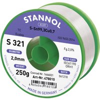 S321 2,0% 2,0MM SN99,3CU0,7 cd 250G Lötzinn, bleifrei bleifrei, Spule Sn99,3Cu0,7 ORH1 250 g - Stannol von Stannol