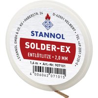Stannol - Solder Ex Entlötlitze Länge 1.6 m Breite 2.0 mm Flussmittel getränkt Stannol - Solder Ex Entlötlitze Länge 1.6 m Breite 2.0 mm Flussmittel getränkt von Stannol