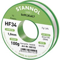Stannol - HF34 1,6% 1,0MM flowtin tc cd 100G Lötzinn, bleifrei Spule, bleifrei Sn99,3Cu0,7 ORM0 100 g von Stannol