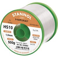 HS10 2510 Lötzinn, bleifrei Spule Sn99,3Cu0,7 ROM1 500 g 1.5 mm - Stannol von Stannol