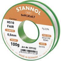 Stannol - HS10-Fair Lötzinn Spule Sn99,3Cu0,7 ROM1 100 g 0.5 mm von Stannol