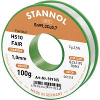 Stannol - HS10-Fair Lötzinn Spule Sn99,3Cu0,7 ROM1 100 g 1 mm von Stannol