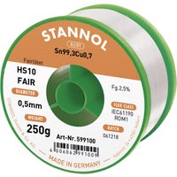 Stannol HS10-Fair Lötzinn Spule Sn99,3Cu0,7 ROM1 250 g 0.5 mm von Stannol