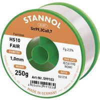Stannol HS10-Fair Lötzinn Spule Sn99,3Cu0,7 ROM1 250g 1mm von Stannol