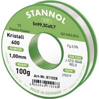 Stannol - Kristall 600 Fairtin Lötzinn, bleifrei bleifrei Sn99,3Cu0,7 REL0 100 g 1 mm von Stannol